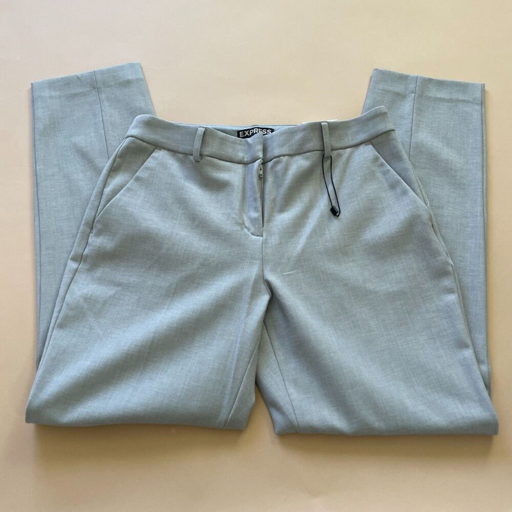 NWT Express Columnist Gray Ankle Dress Pants Size 6 Mid Rise Career Trousers